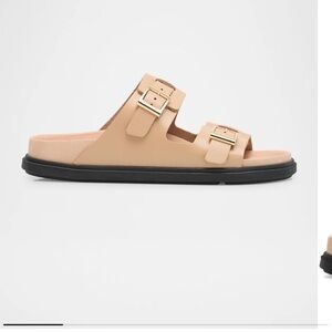 Birkenstock St Barths Leather Dual Buckle Slide Sandals